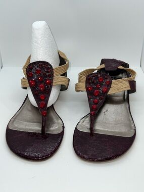 Purple Wedge Heel Sandals By Cloudwalkers. Size 13 With A 1.5 Inch Heel.